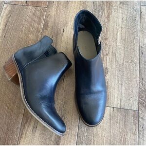 Cole Haan Abbot Black Leather Pull On Ankle Boots Size 6.5